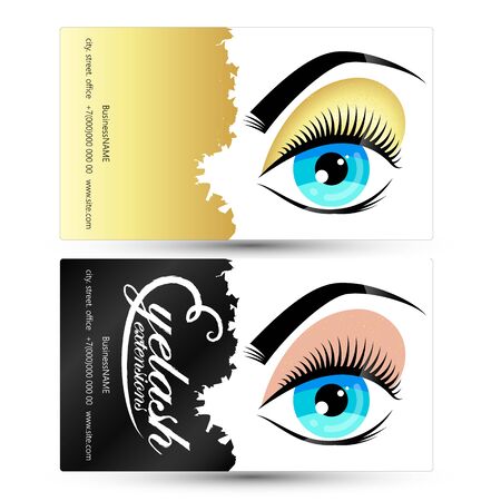Eyelashes and eyebrows beauty salon business cardのイラスト素材