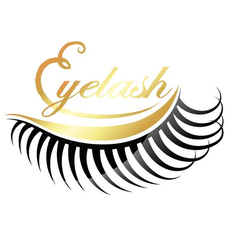 Eyelashes gold symbol for businessのイラスト素材