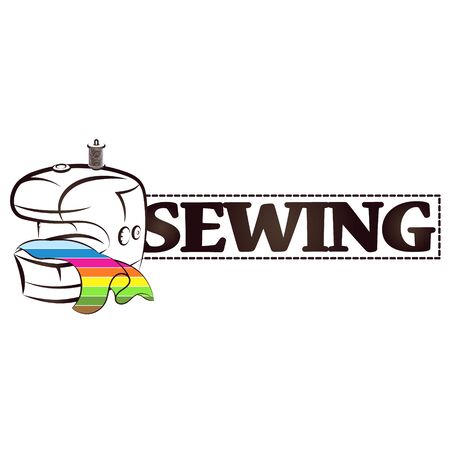 Symbol for cutting and sewing. Electric sewing machineのイラスト素材