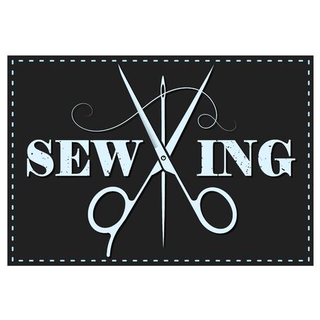 Sewing and cutting scissors needle thread symbolのイラスト素材