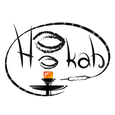 Bowl of hookah in smoke and a hot cube of flavor