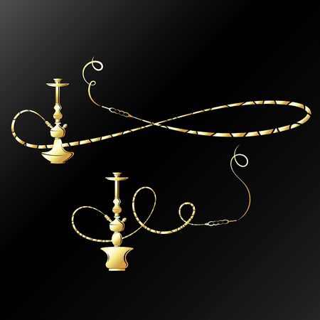Golden hookah for relaxation set unique design