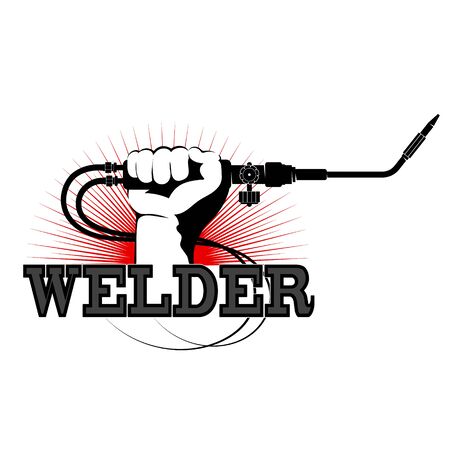 Welder in hand design for welderのイラスト素材