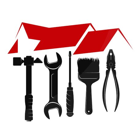 Home and housing renovation with tool symbol for businessのイラスト素材