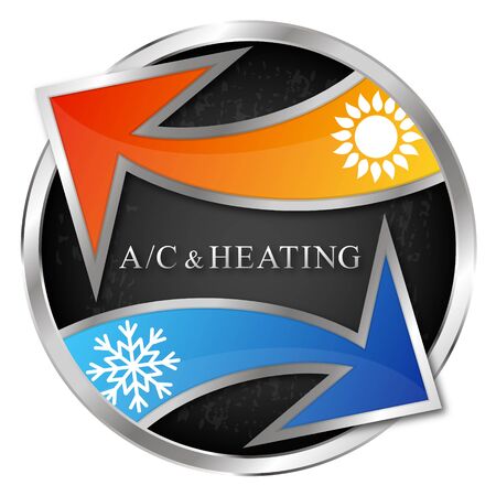 Air conditioning ventilation and home heating arrows sun and snowflake symbolのイラスト素材