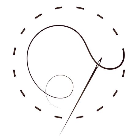 Needle thread symbol for cutting and sewingのイラスト素材