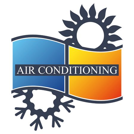 Air conditioning sun and snowflake cooling and heating symbol designのイラスト素材