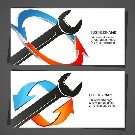 Air conditioning cooling and heating service business card conceptのイラスト素材