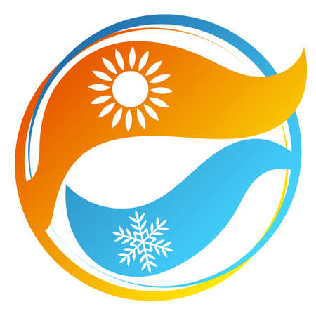 Home air conditioning cooling and ventilation symbolのイラスト素材