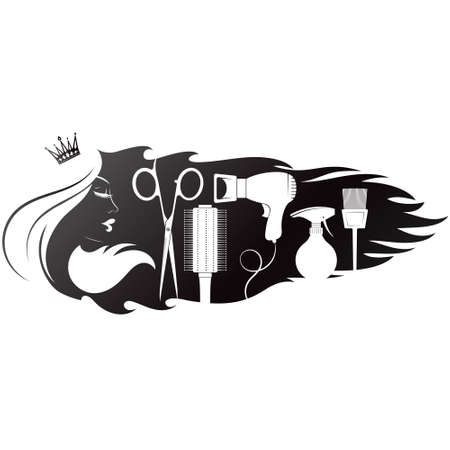 Girl with crown symbol for beauty salonのイラスト素材