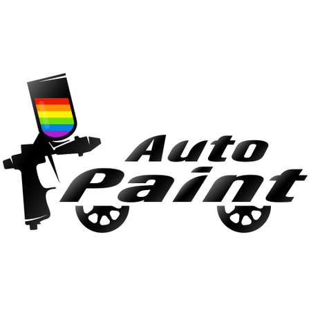 Car and spray gun symbol for paintingのイラスト素材