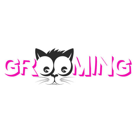 Pet grooming cat muzzle silhouetteのイラスト素材