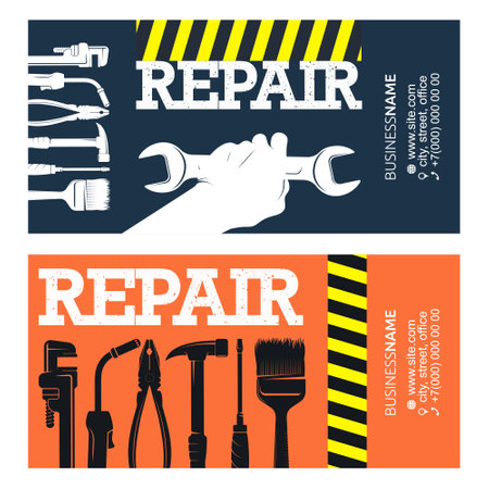 Repair and service business card for handymanのイラスト素材