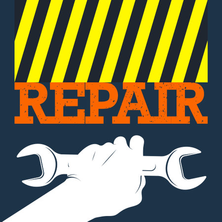 Wrench in hand repair and service