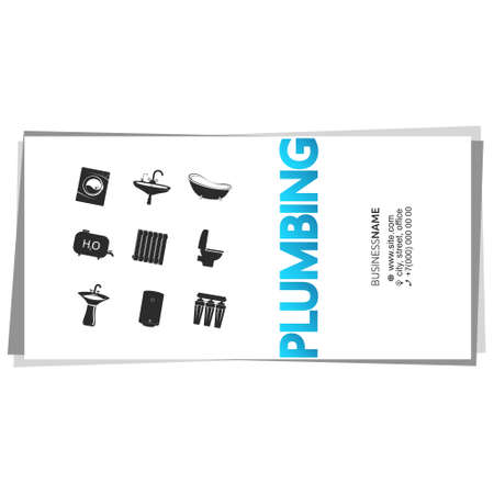Plumbing repair installation business cardのイラスト素材
