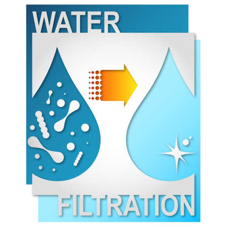 Filtration purification water disinfection designのイラスト素材