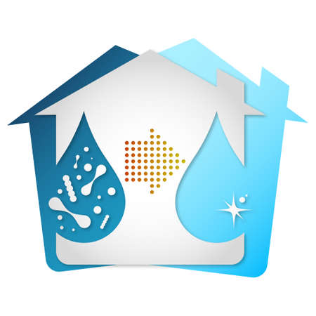 House water filtration installation and service symbolのイラスト素材