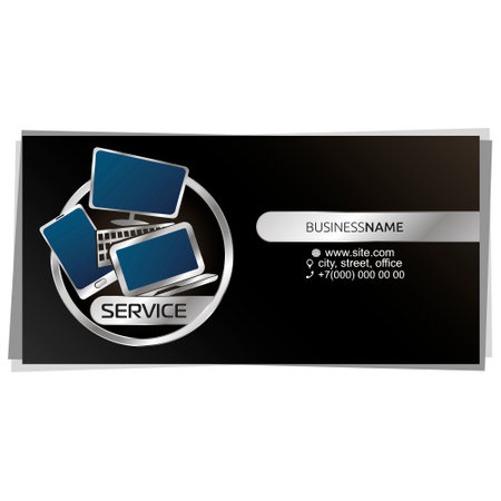 Repair of digital and computer equipment business cardのイラスト素材