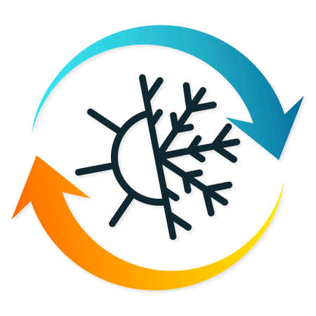 Air conditioner arrows heating and cooling symbolのイラスト素材