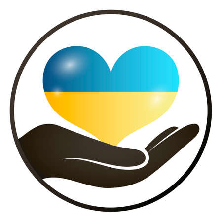 In hand Ukrainian flag symbolのイラスト素材