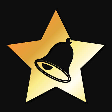 Golden bell alert symbol for web page and app