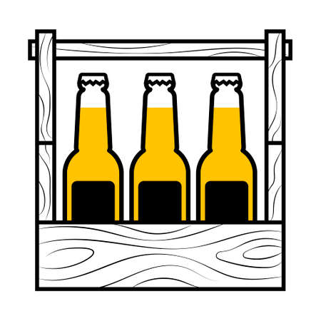 Beer bottle in hand, popping corkのイラスト素材