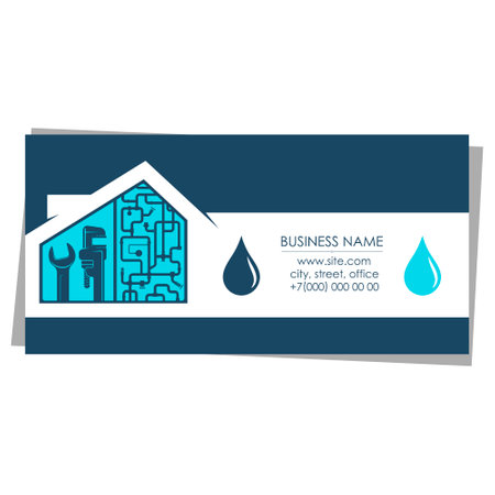 Plumbing service and repair. Business card concept for plumberのイラスト素材