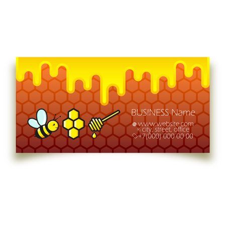 Bees and honey business card conceptのイラスト素材