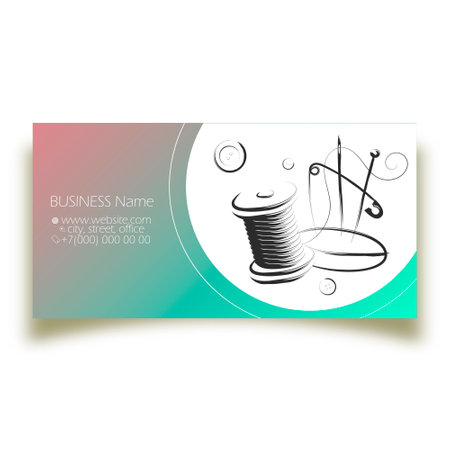 Cutting and sewing business card designのイラスト素材