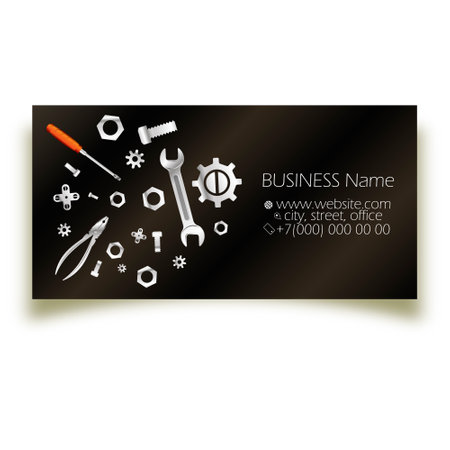 Business card concept with tool for repair and serviceのイラスト素材