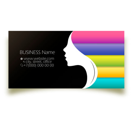 Business card for hair dye master and beauty salonのイラスト素材