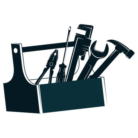 Repair tool in box, design for repair and serviceの写真素材