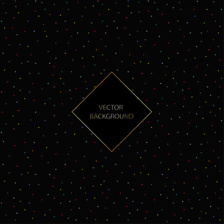 Abstract black background with many colored dots designのイラスト素材