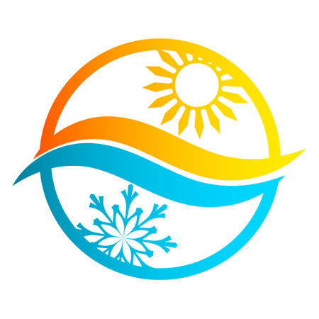 Air conditioning and heating ventilation symbolの写真素材