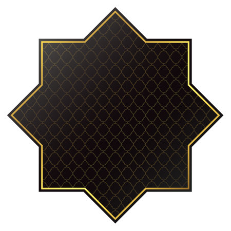 Black islamic octagon with gold frame bannerの写真素材