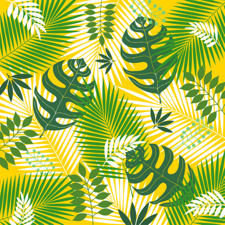 Background with hand drawn leaves and abstract shapesの写真素材