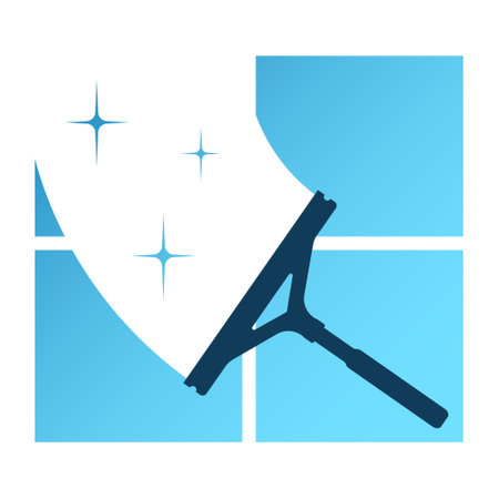 Window glass and scraper, window washing and cleaningの写真素材