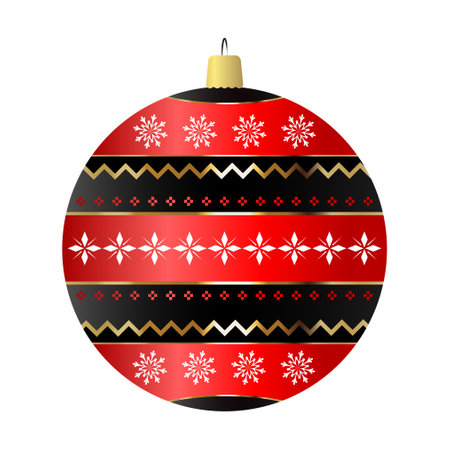 Christmas tree ball decoration with patternのイラスト素材