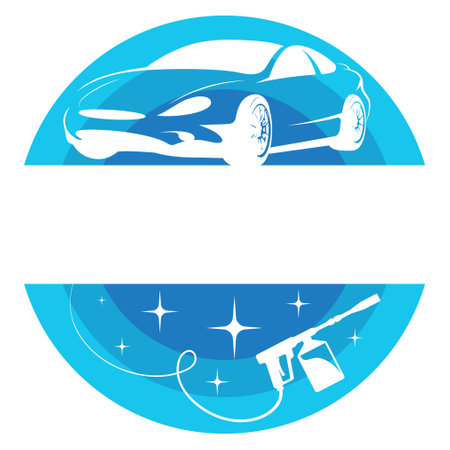 Car and power wash gun, car wash symbolの写真素材