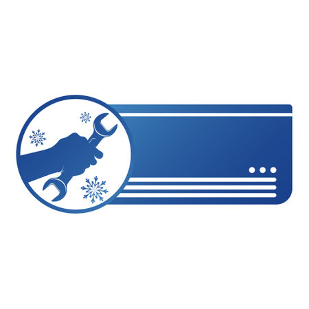 Air conditioner service and repair, wrench in handの写真素材