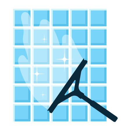 Window washing and cleaning symbol vector, scraper and windowの写真素材