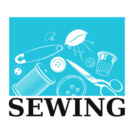 Sewing and cutting design, accessories for seamstressesの写真素材