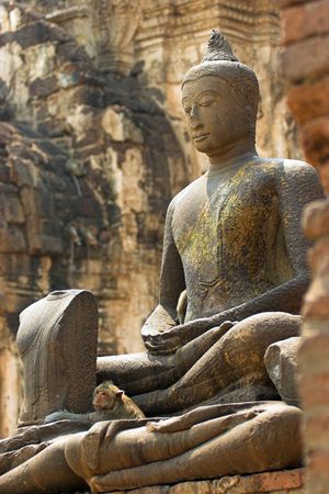 Buddha at Phra Prang Sam Yod, Thailandの写真素材