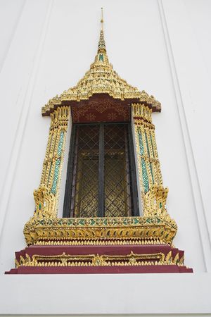 Dusit Maha Prasat Hall windows, Grand Palace, Bangkok Thailandの写真素材