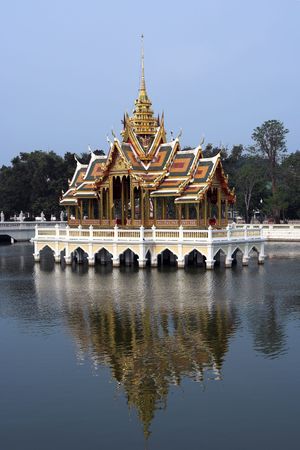 The Royal Pavillion at Bang Pa In near Bangkok in Thailandの写真素材