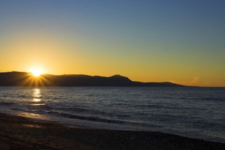 Coastal Sunset, Akamas Peninsular, North Western Cyprus の写真素材