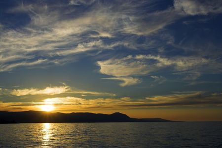 Coastal Sunset, Akamas Peninsular, North Western Cyprus の写真素材
