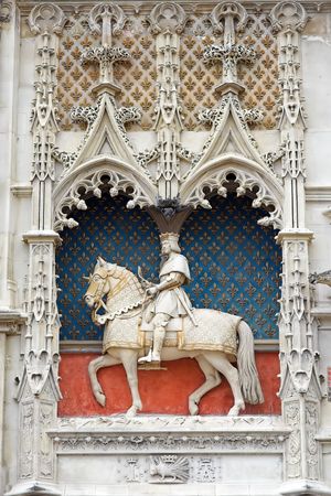 Statue of Louis XII at Chateau de Blois, Loire, France.