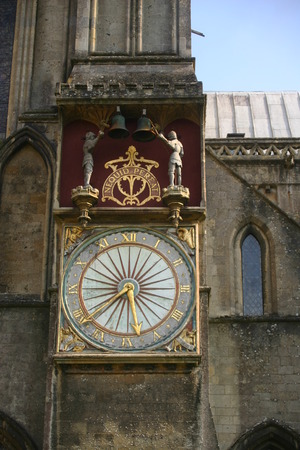 Ornate clock on churchの写真素材