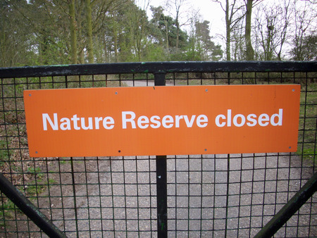 Closed nature reserve sign